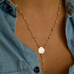 Colar Terço Pai Nosso Perola