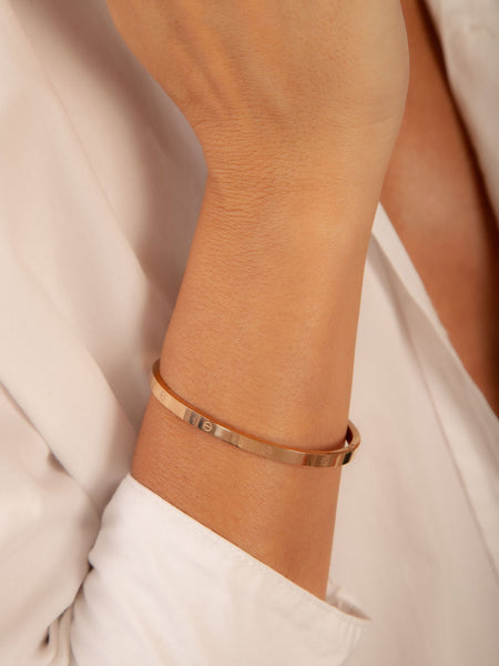 Bracelete Rígido Luxo Banho Rose Gold Aro 16