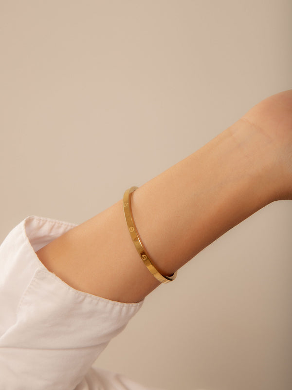 Bracelete Rígido Luxo Banho Ouro 18k Aro 16