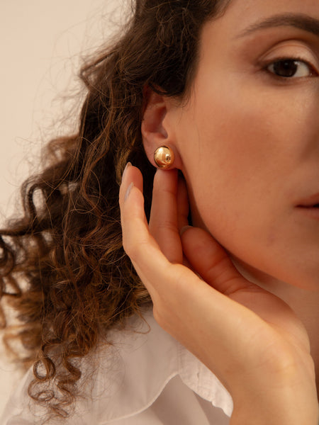Brinco Disco Liso Banhado a Ouro 18k — 1,5 cm