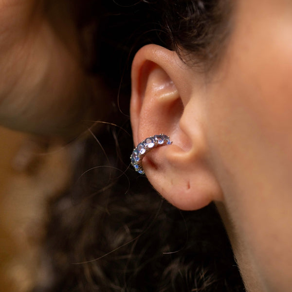 Piercing cravação Oval 4 Pontas Topazio P925