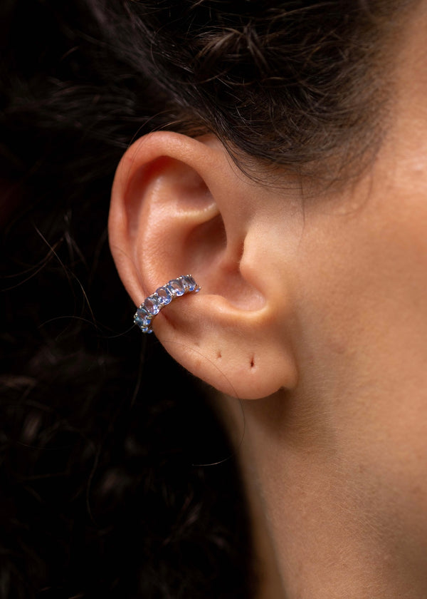 Piercing cravação Oval 4 Pontas Topazio P925