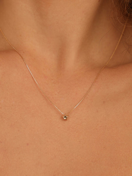 Colar Estrela Banhado a Ouro 18k – Pingente Sólido 45 cm