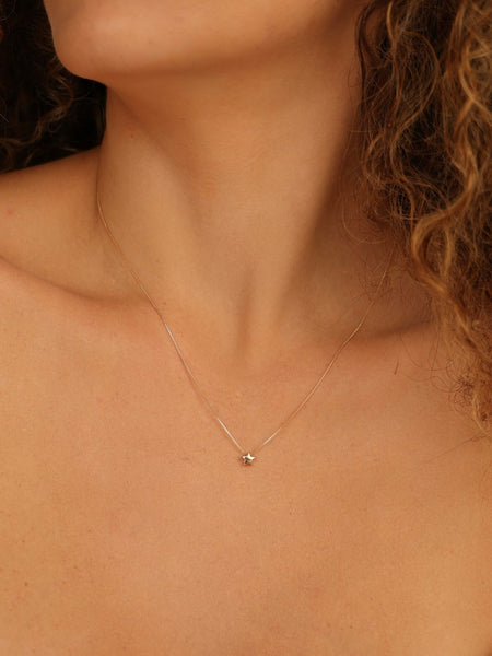 Colar Estrela Banhado a Ouro 18k – Pingente Sólido 45 cm