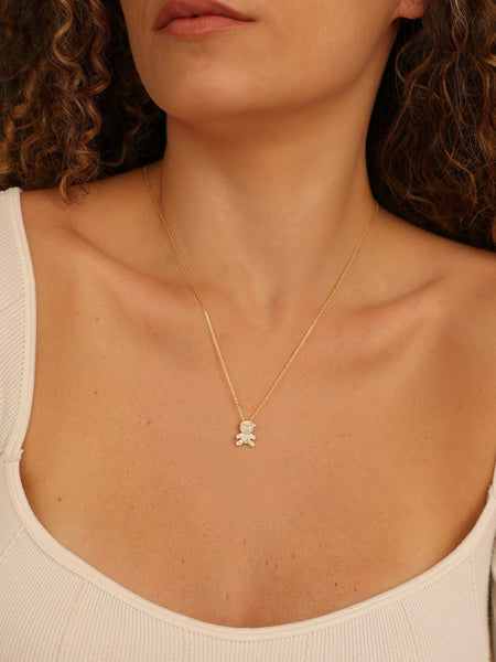 Colar Pingente Menino Cravejado Prata 925 Banho Ouro 18k