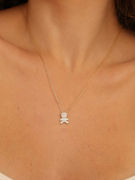 Colar Pingente Menino Cravejado Prata 925 Banho Ouro 18k