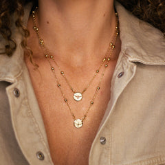 Colar Duplo Divino Espirito Dourado