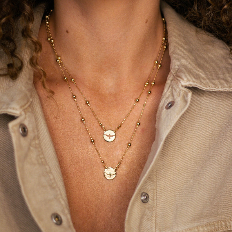 Colar Duplo Divino Espirito Dourado
