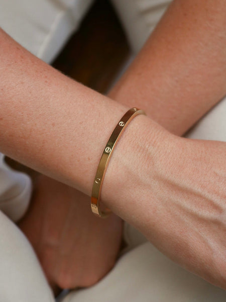Bracelete Rígido Luxo Banho Ouro 18k Aro 16