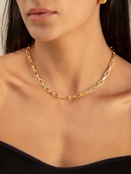 Corrente Cartier Banhada a Ouro 18k — Elos Retangulares 40cm