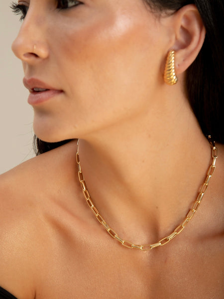 Corrente Cartier Banhada a Ouro 18k — Elos Retangulares 40cm