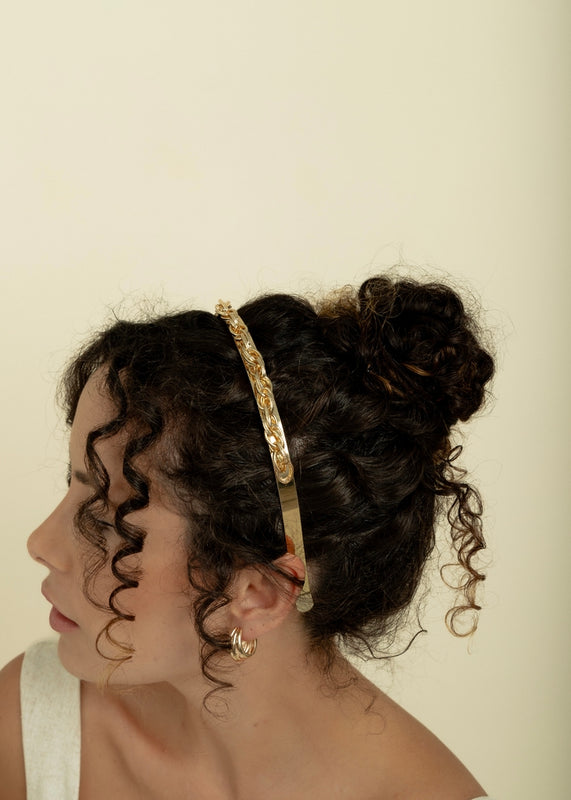 Tiara de Corrente Banhada a Ouro 18k
