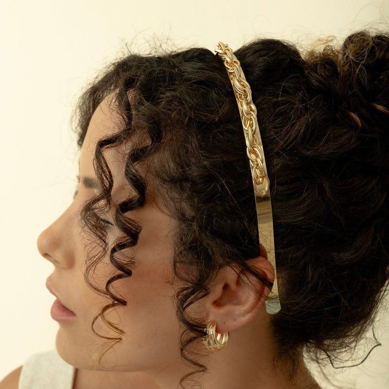 Tiara de Corrente Banhada a Ouro 18k
